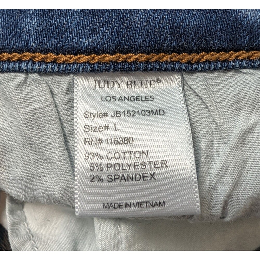 Judy Blue Size L Shorts Distressed Frayed Hem Double Button Stretch JB152103MD - Picture 8 of 11